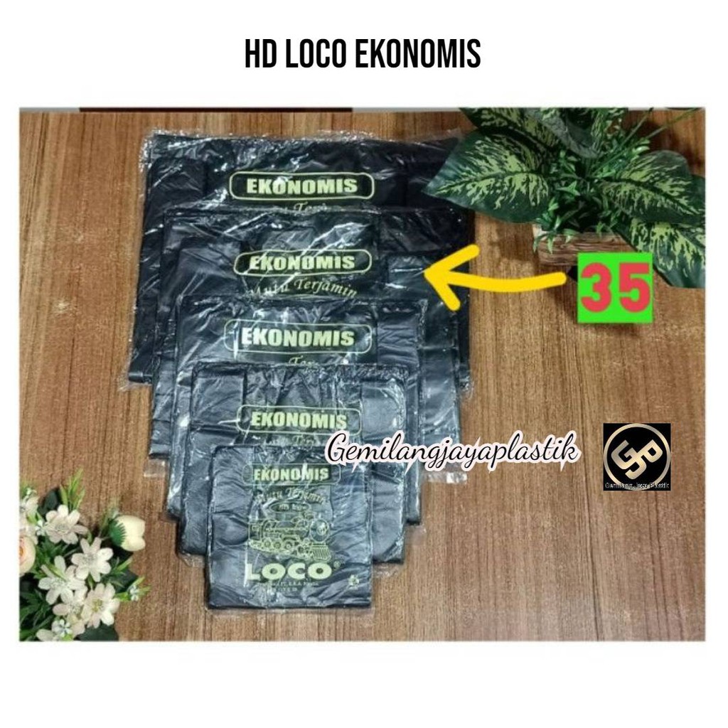 Kantong Plastik Loco Hitam Ekonomis Uk 35 Isi 50 Lembar