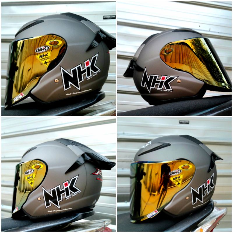 HELM NHK R6 PAKET GANTENG VENOM VISOR WITH SPOILER +STIKER-Grey dop