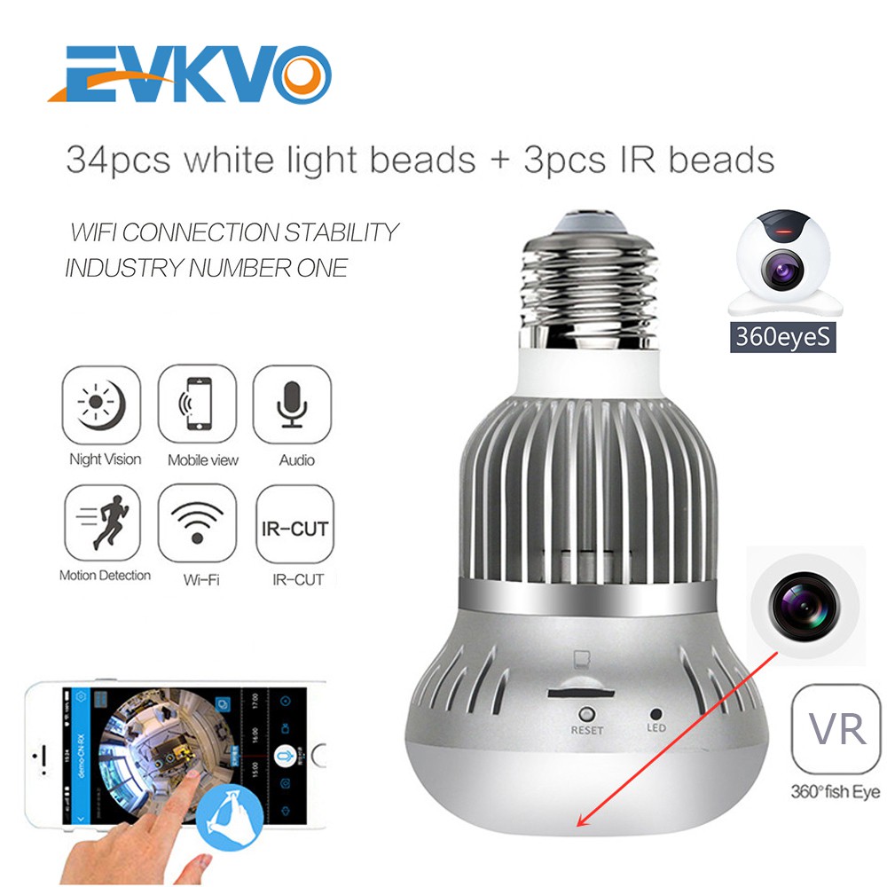 IR+White Lamp Night Vision - 360eyes WIFI Kamera IP HD