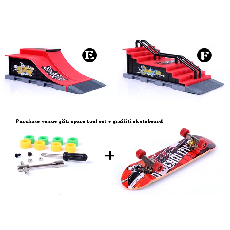 Set Mainan Skateboard Jari + Landasan Taman Untuk Anak