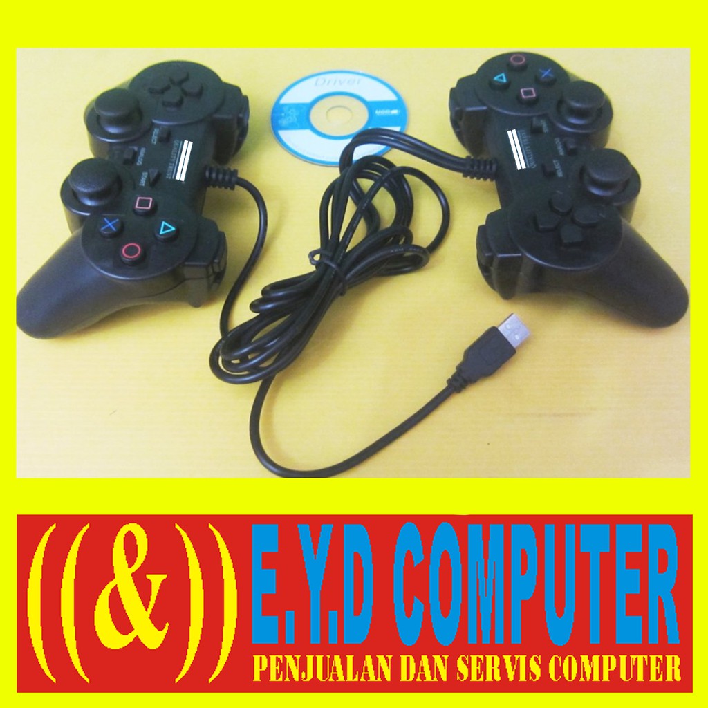 JOY STICK USB PC DOUBLE GAMEPED STIC KABEL GAMEPAD PS3