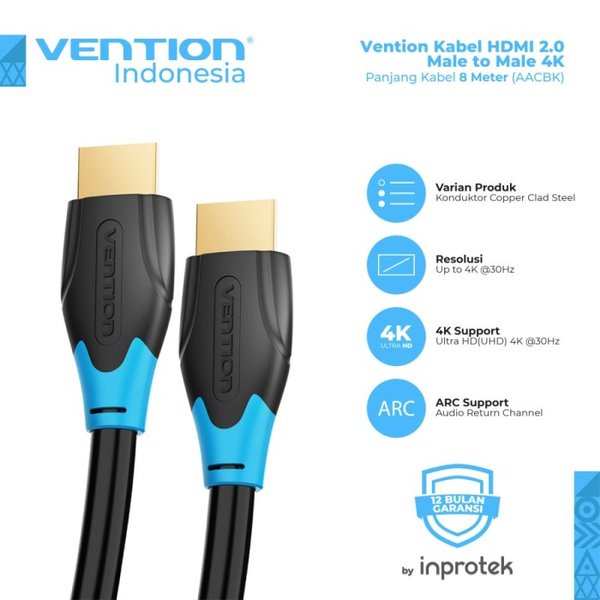 Vention Kabel HDMI 8M - Male to Male for PC LCD Projector - AACBK