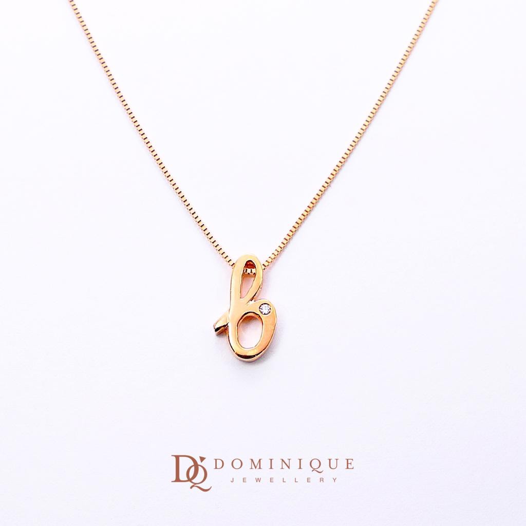 

Dominique Jewellery-Pendant Diamond B + Necklace Kadar 75%