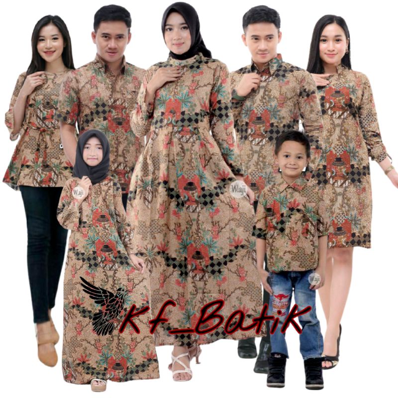 Batik Couple keluarga Sarimbitan sania ruffle ori ndoro jowi dnt motif Toples