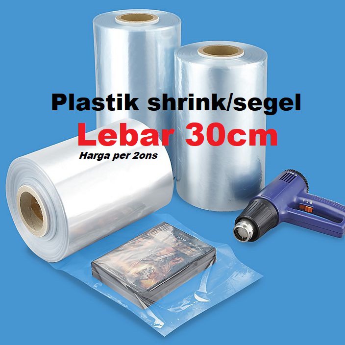 plastik shrink rol 30cm / plastik segel per 200grm (baca diskripsi)