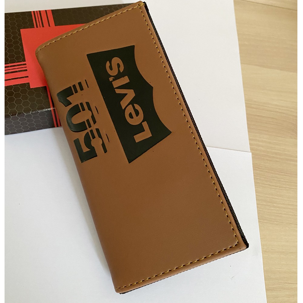 SHOPEE 6.6 SUPER SALE!! Dompet 501-L Fashion Pria Dompet Panjang Kulit PU Berkualitas - Coffee