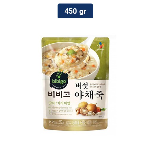 Bibigo Instant Porridge Mushroom and Vegetables Flavour (Bubur Dengan Jamur Dan Sayuran) 450 gr