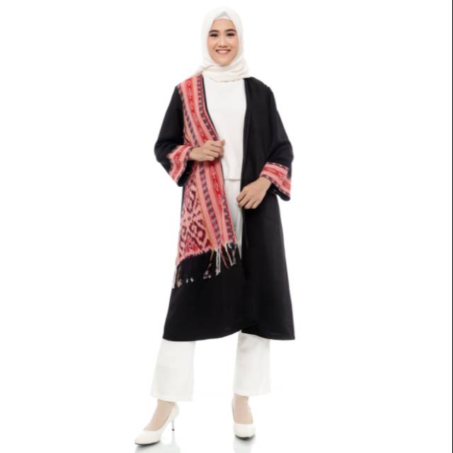 Outer kombinasi tenun ikat