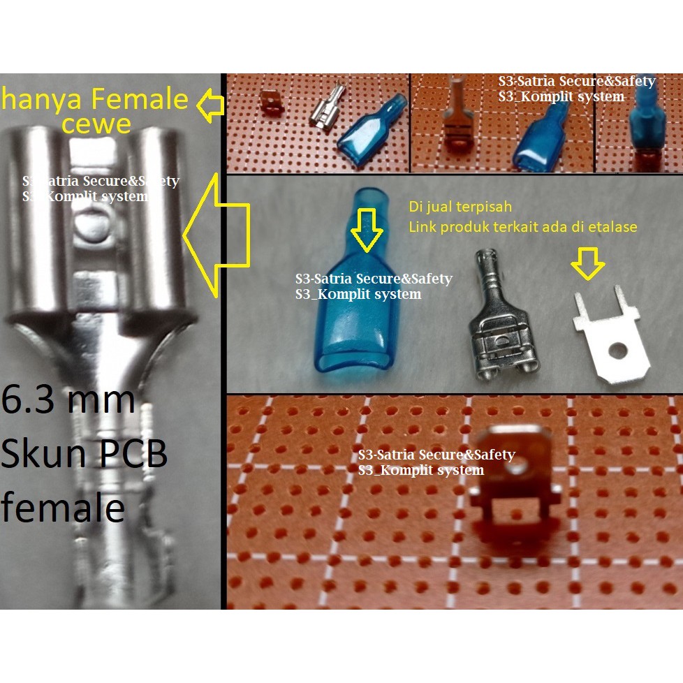 Gepeng 6.3 mm Female Skun PCB cewe scun berdiri sekun 6.3mm 6,3mm 6,3