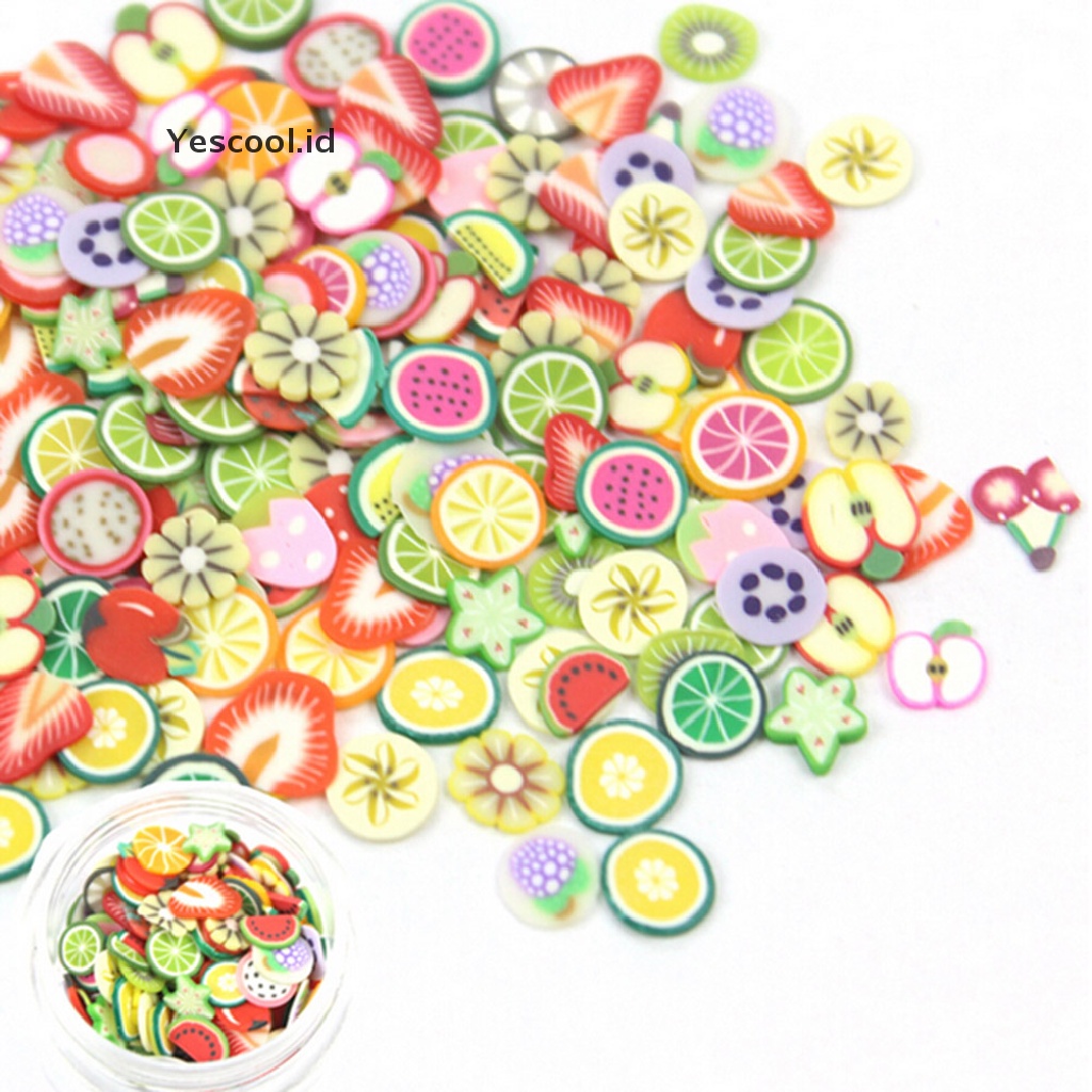 1000pcs Stiker Gel Polymer Clay 3D Motif Tulisan Fragments Untuk Nail Art