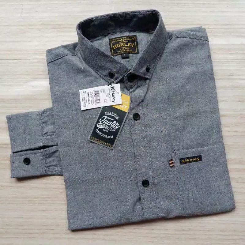 KEMEJA POLOS PANJANAG DAN PENDEK SOFT GREY