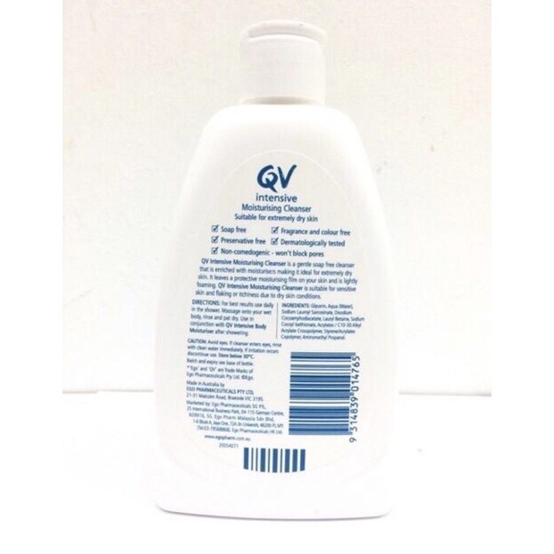 Ego QV Intensive Moisturizing Cleanser 250g