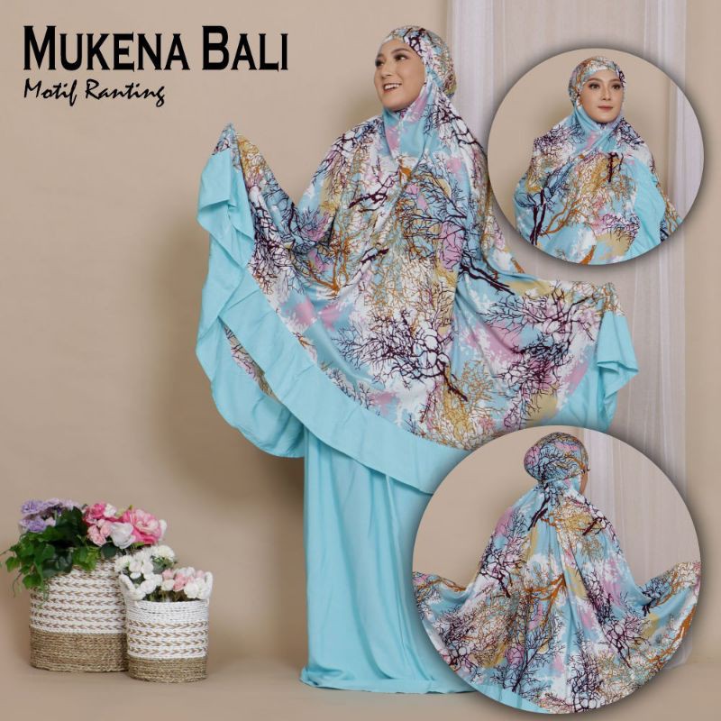 MUKENA RAYON BALI JUMBO REMPEL MOTIF RANTING / MUKENA MOTIF AKAR