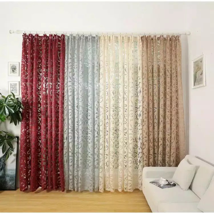 Tirai Pintu Dan Jendela Renda Jacquard High Quality European Style