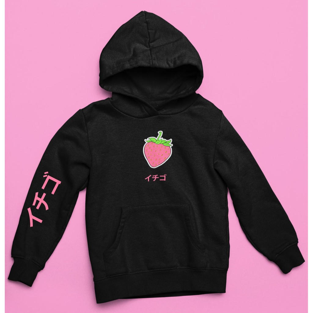 Hoodie Ichigo Strawberry Kawaii Japan Premium Cotton Fleece