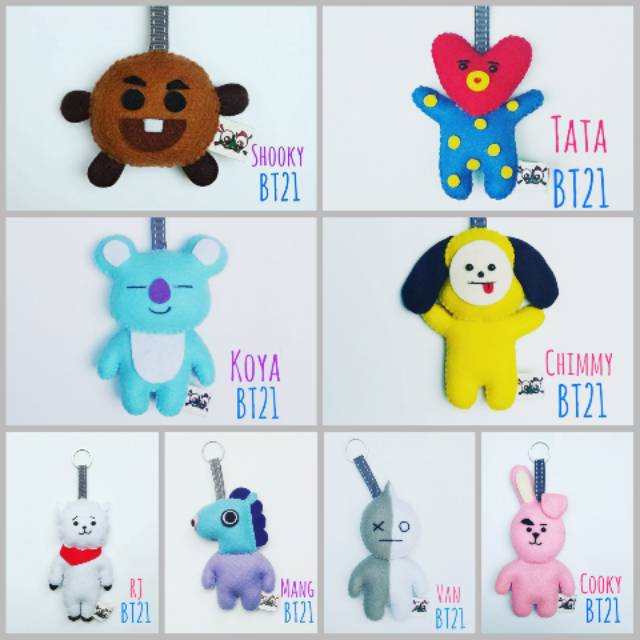 Gantungan Kunci BT21 BTS Line Flanel Kpop