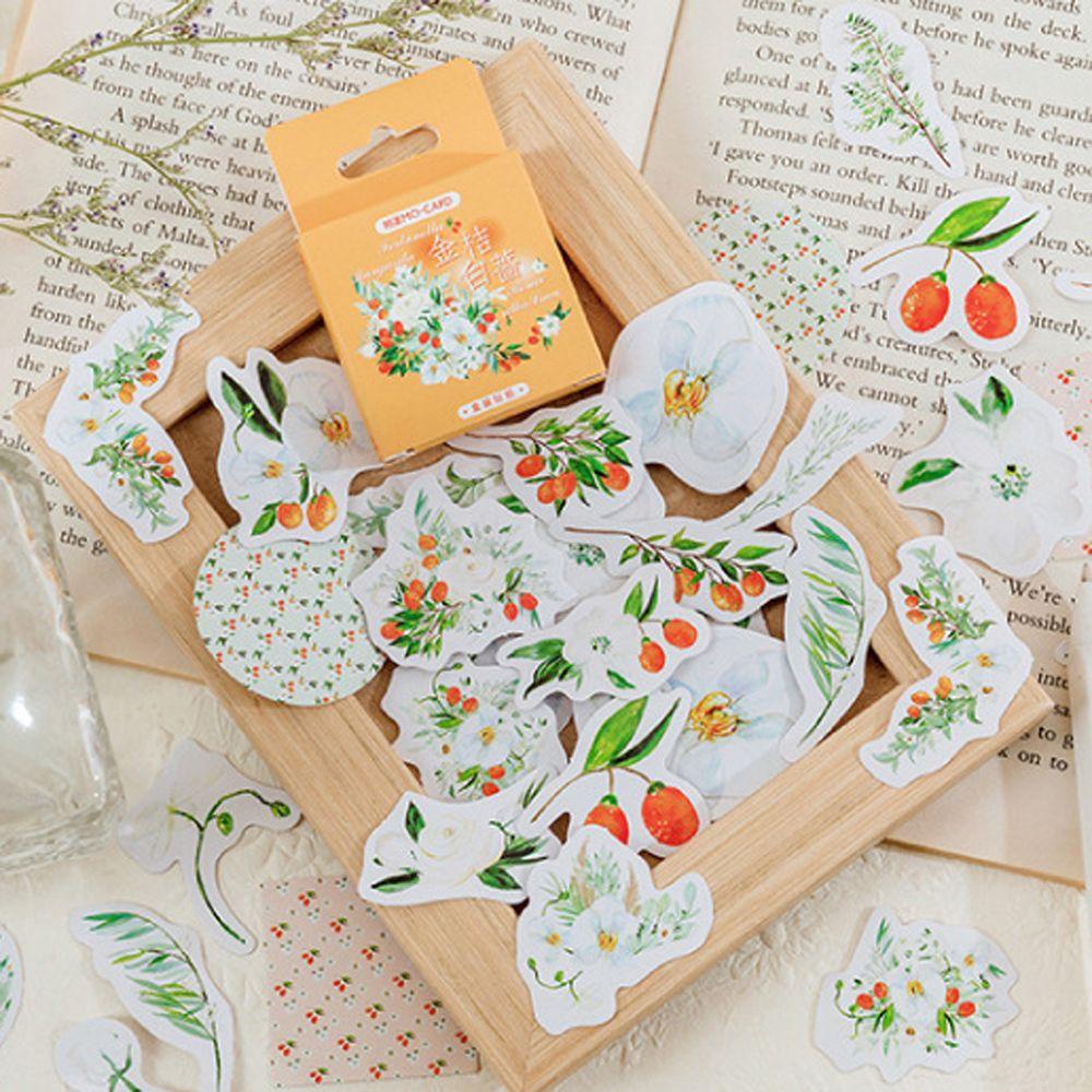 Lanfy Bunga Alat Tulis Stiker Hadiah Korea Scrapbooking Kumquat Jurnal Perlengkapan Sekolah