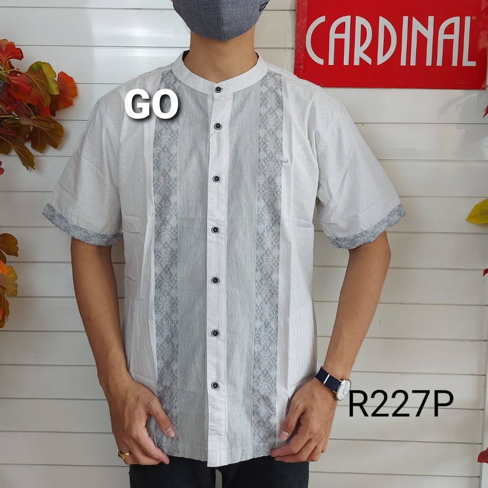 gof M-L CARDINAL KEMEJA KOKO Taqwa Pakaian Pria Original Baju Muslim Salur Lengan Pendek Kekinian TQS