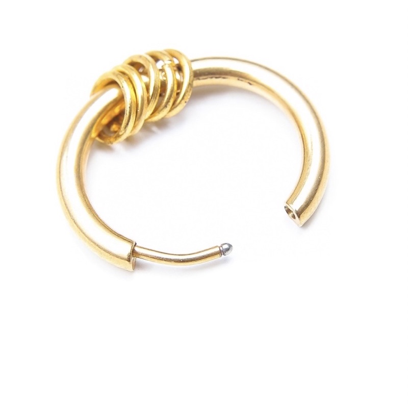 ANTING RING HOOP GOLD SILVER HITAM TINDIK DAN JEPIT