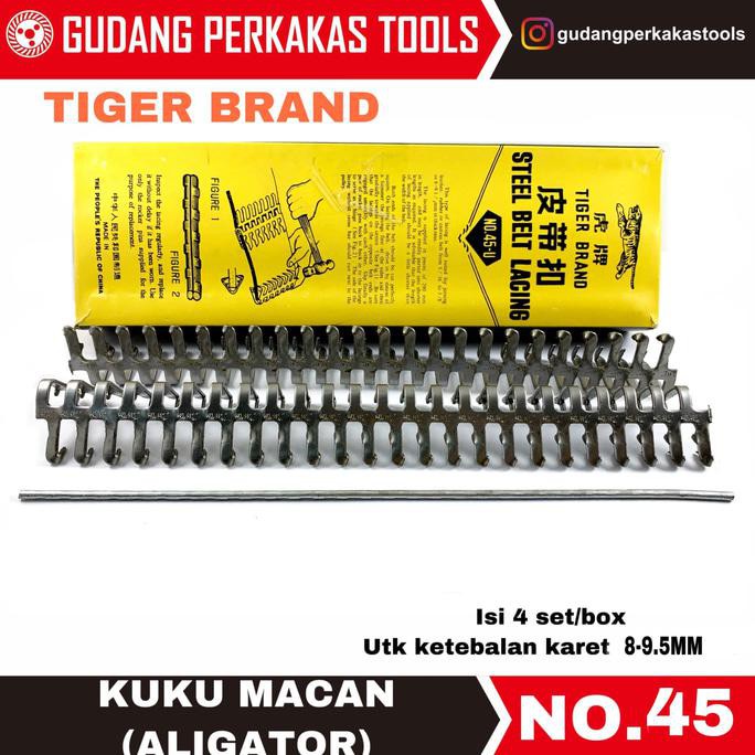 Tiger steel belt lacing/ aligator/ kuku macan no. 45