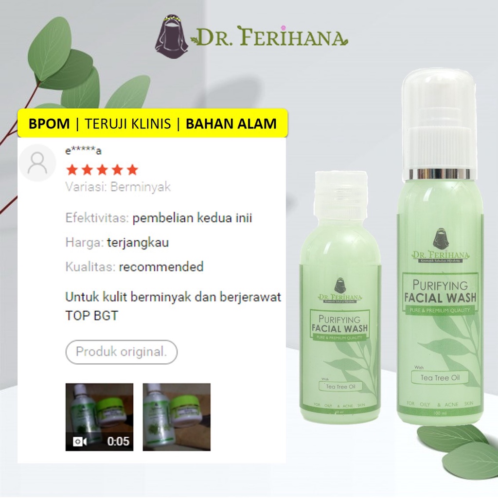 PEMBERSIH WAJAH KULIT BERJERAWAT - FACIAL WASH PURIFYING DR. FERIHANA