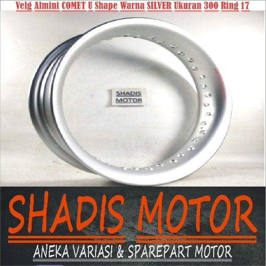 Velg Almini Merk Comet Model U Shape Warna Silver Ukuran 300 Ring 17