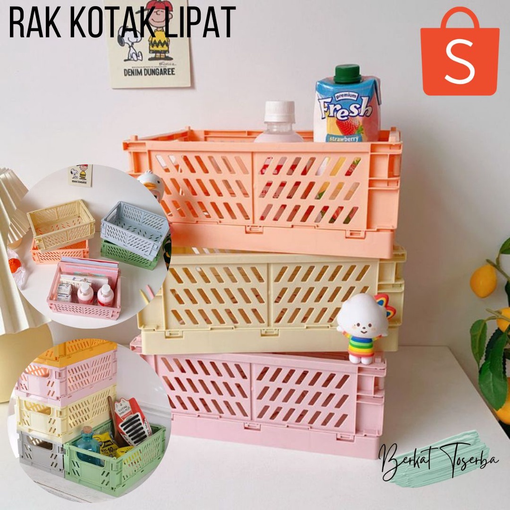 VS BG - Rak Kotak lipat Penyimpanan Serbaguna Plastik Lipat Multifungsi Basket