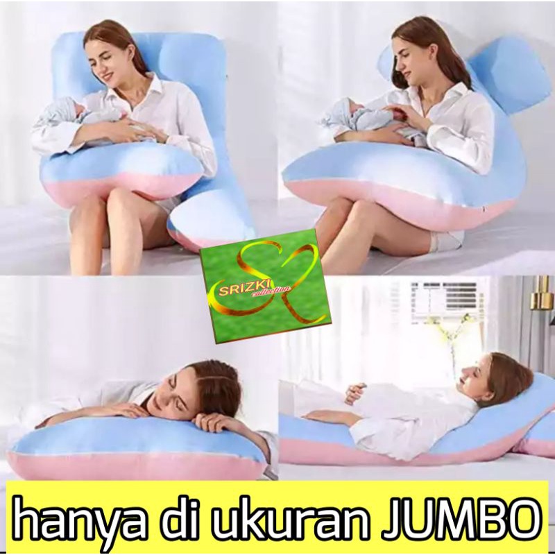 [cod] Bantal ibu hamil dan menyusui JUMBO SIZE FREE TAS dgn resleting ( sku 151L jumbo)