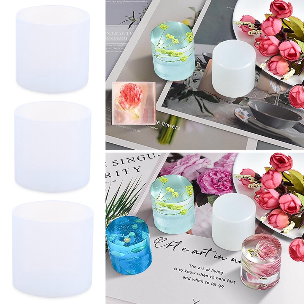 [Elegan] Cetakan Resin Casting DIY Craft Kristal Lem Silinder Silikon Membuat Perhiasan Alat