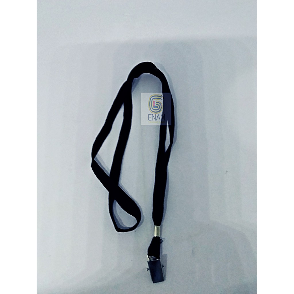 

1 Pcs tali name tag kecil jepit plastik warna hitam