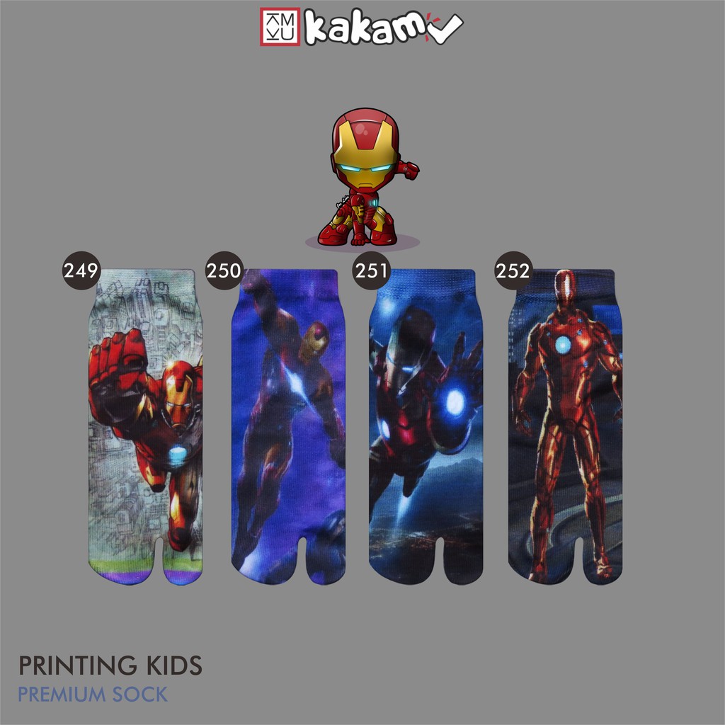 Kakamu Kaos Kaki Jempol Anak Printing Karakter  Iron Man, Hulk 13