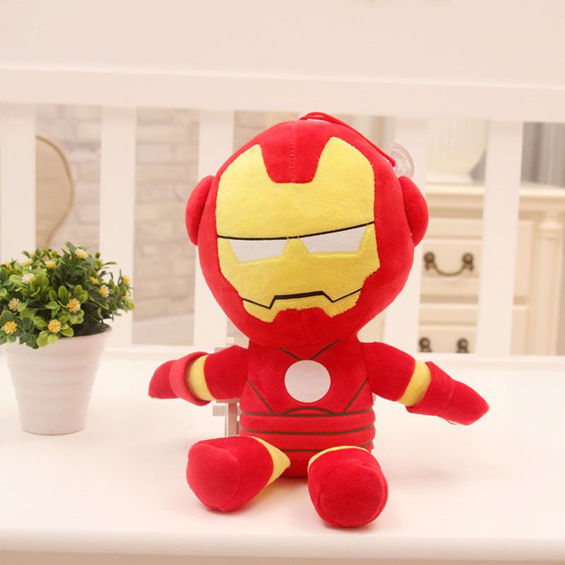 27cm Boneka AVENGERS Hero Spiderman Captain America Ironman Plush Doll Stuffed Toy Kids Gift Mainan