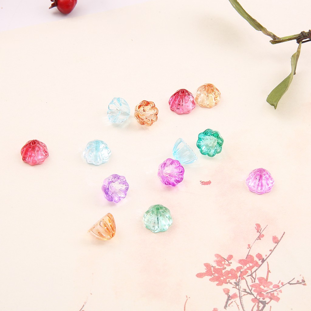 10 PCS 10x7mm Glass Lotus Beads Colored Glass Beads For Handmade Jewelry DIY Jewelry Craft Accessories Handmade Supplies