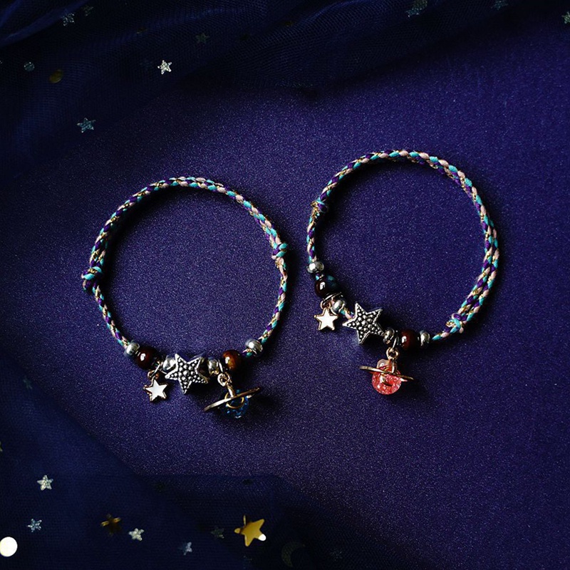 Gelang Magnetik Desain Bintang Bulan Planet Untuk Aksesoris Pasangan