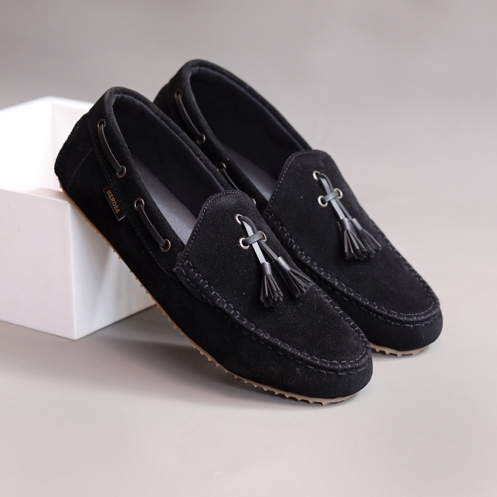 Promoo !!!! Sepatu Slip On Pria heroes Casual Slop formal kerja kantor kulit asli santai kuliah