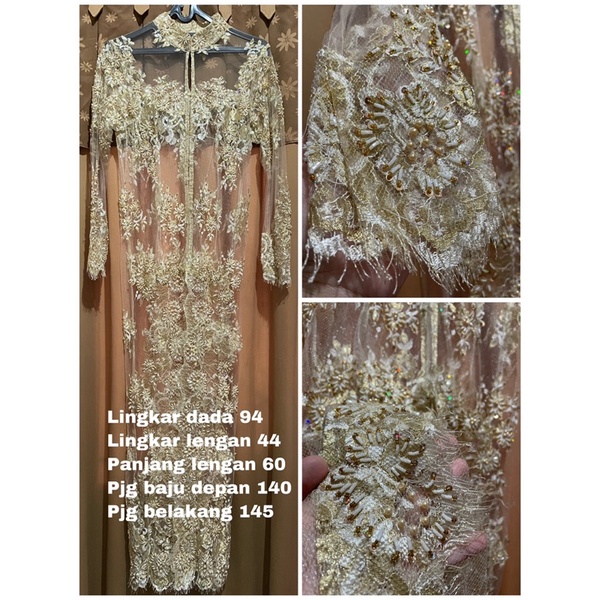 Preloved Kebaya Panjang Gold Payet