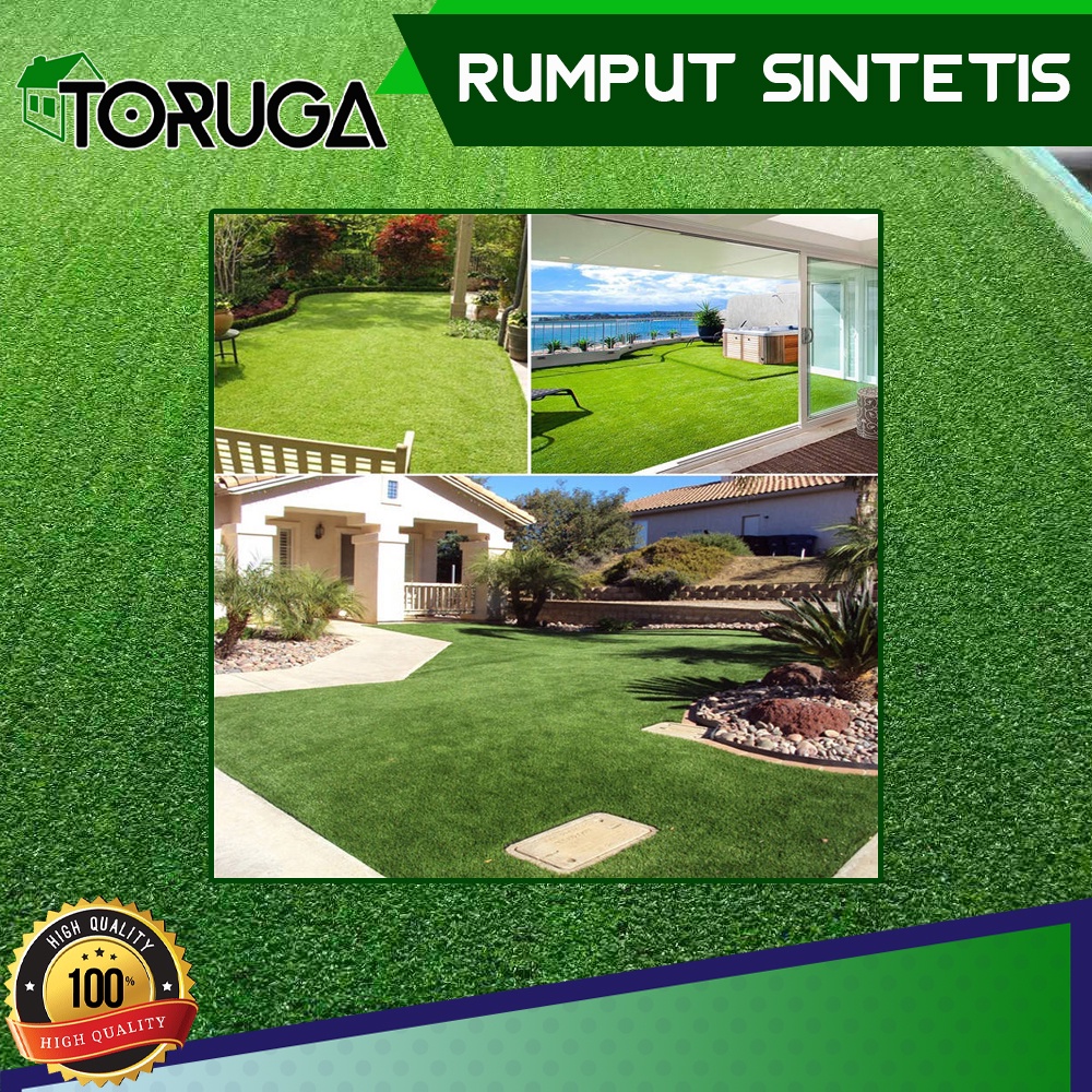 Karpet Rumput Palsu Sintetis 10mm Swiss Grass Mat Per M2 100cm x 100cm