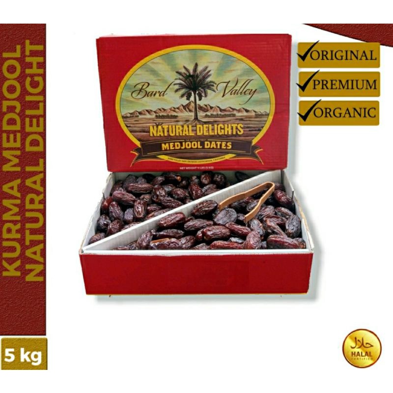 

kurma medjool dates natural delights organik brad valley USA | 5 kg