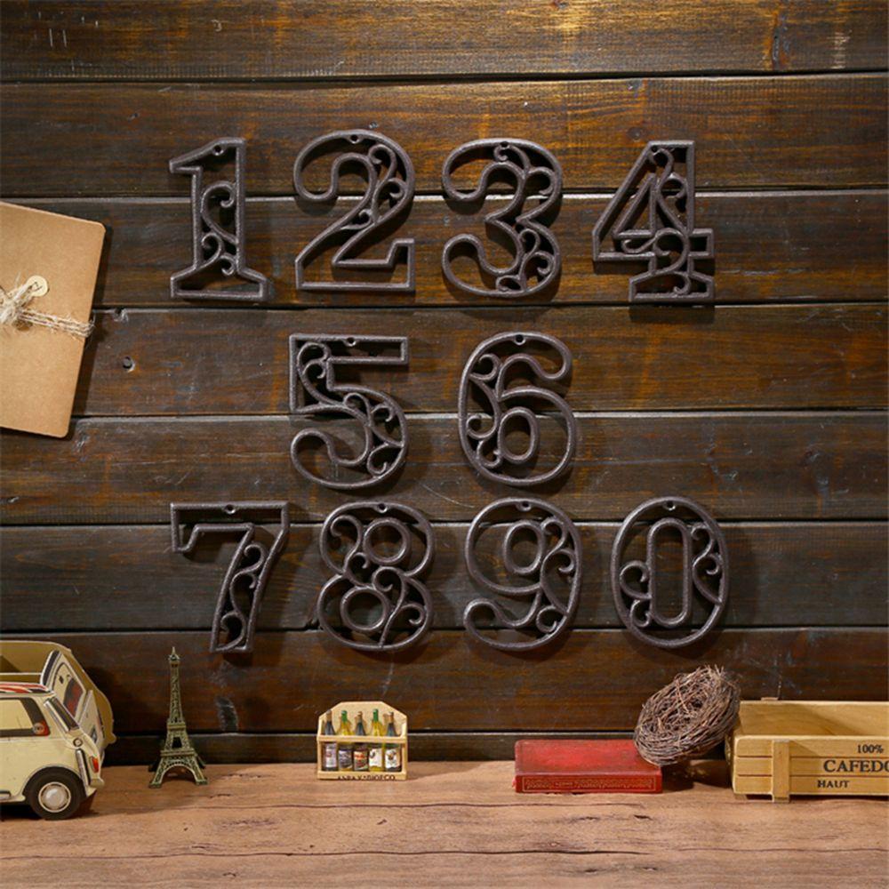 R-flower Iron Cast Numbers 4.5 &quot;/ 115mm Wall Decor Alat Peraga Tembak Angka Besi Tempa Gaya Industri