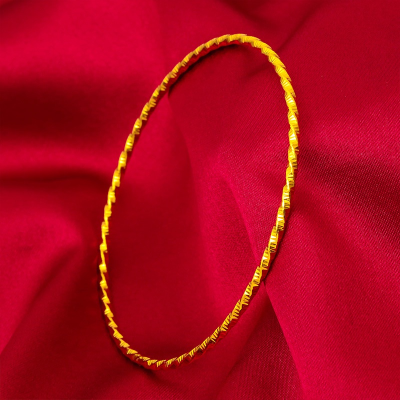 Gelang Lapis Emas Asli Kadar 375 Bentuk Lingkaran Gaya Bohemian Untuk Wanita