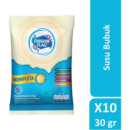 

Susu Bubuk Frisian Flag KOMPLETA Rasa Vanila Sachet 30 gr