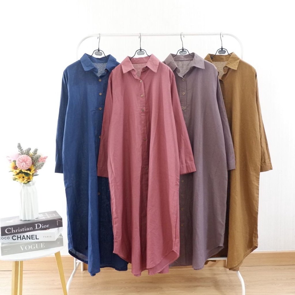 ( ORIGINAL IMPORT ) Dress/Gamis Wanita Busui Friendly UK Gamis Linen 3.0 Ganesha