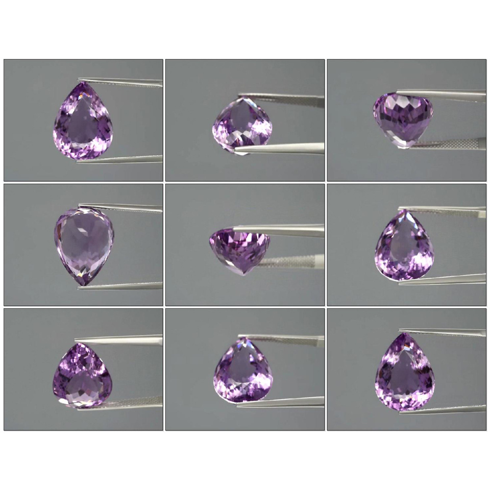 Clean Pear 13.49ct 18x13.8x9.7mm Natural Unheated Rich Purple Amethyst, Uruguay AT130