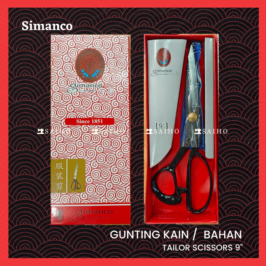 [SIMANCO] Gunting Bahan / Kain | Tailor Scissors Simanco 9 inch