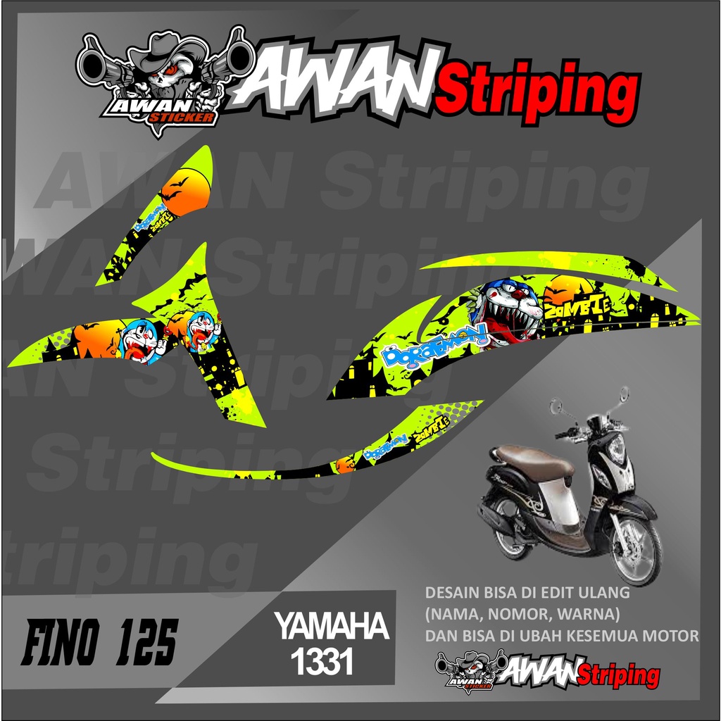 1331 sticker striping yamaha fino 125 variasi doraemon zombie sticker striping yamaha fino 125