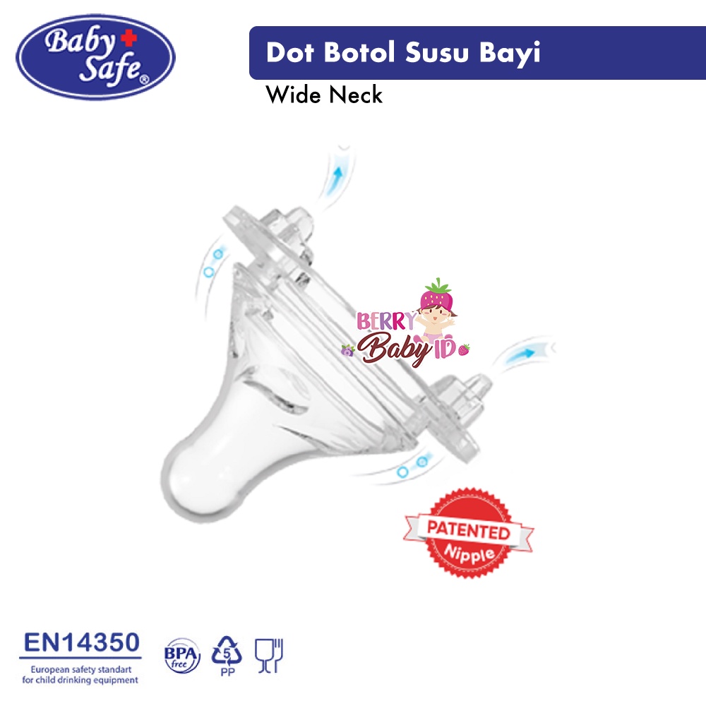 Baby Safe Dot Botol Susu Bayi Wide Neck Nipple Teat Baby Bottle BBS106 Berry Mart