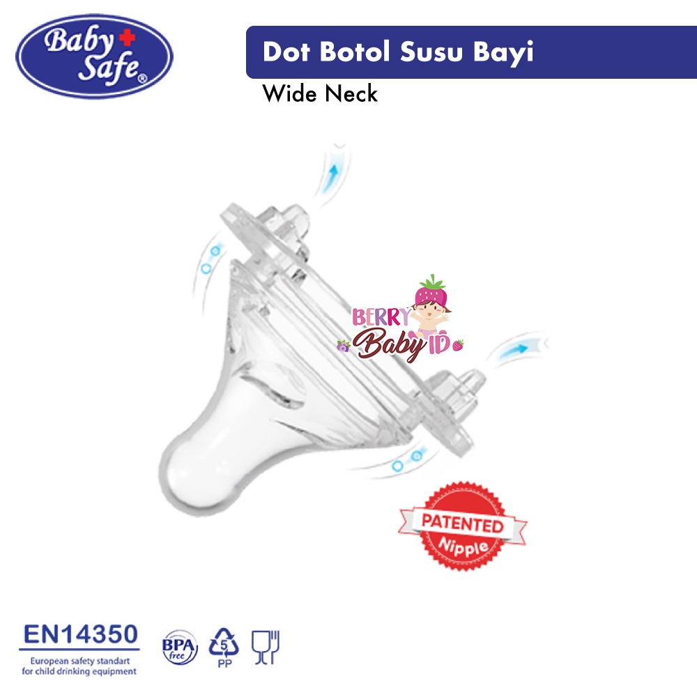 Baby Safe Dot Botol Susu Bayi Wide Neck Nipple Teat Baby Bottle BBS106 Berry Mart