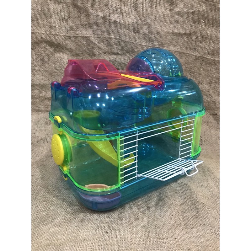 Kandang hamster tingkat plus bola-Ph524 biru