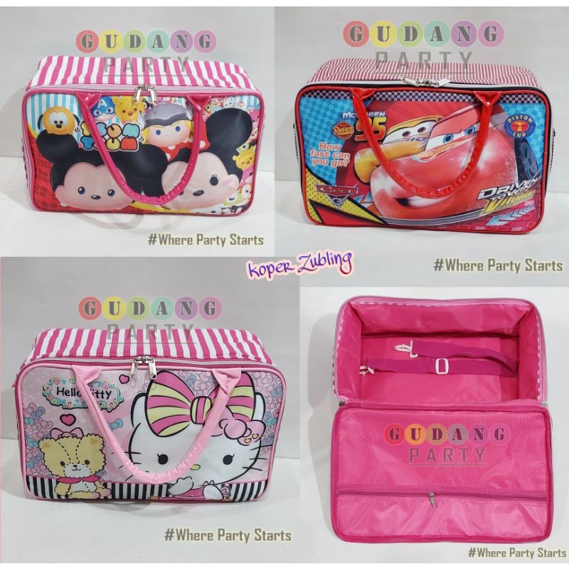 Tas Koper Motif Zubling/Tas Koper Karakter/Tas Travel Selempang/Koper Karakter Anak