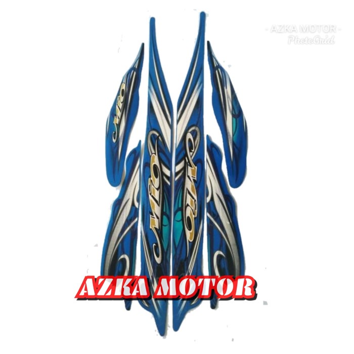 striping stiker Yamaha Mio smile biru 2010 / sticker Mio karbu biru